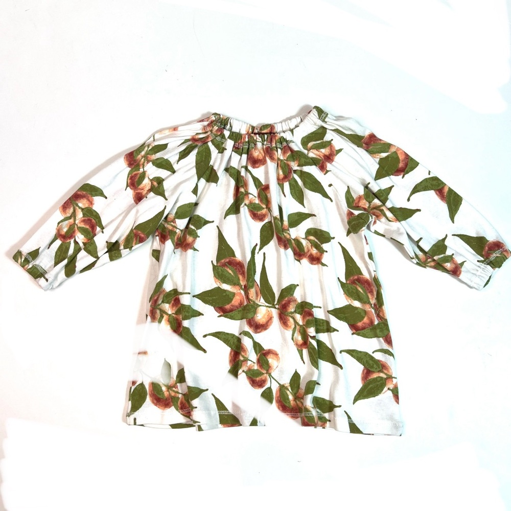 NWT MILKBARN Peaches Organic Cotton Dress Size 12-18 months